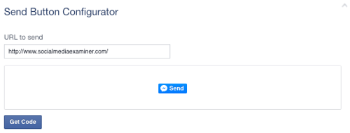 Το κουμπί αποστολής facebook ορίστηκε σε διεύθυνση url