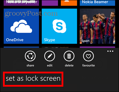 Windows Phone 8.1 screenshot κλειδαριά που