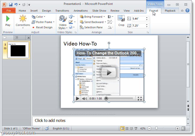 ένα βίντεο στο PowerPoint 2010 από το youtube