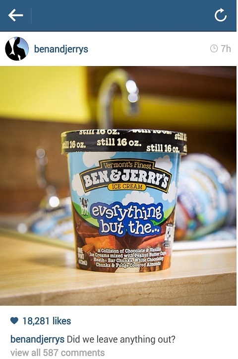 Το instagram του Ben & Jerry