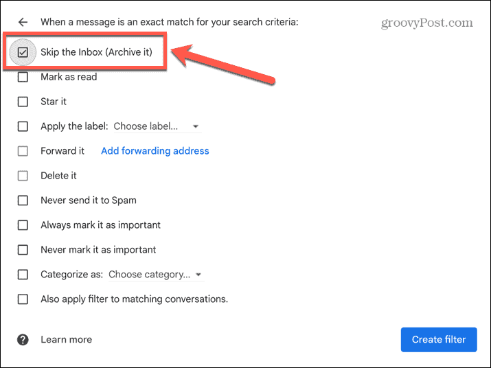 gmail παράβλεψη εισερχομένων