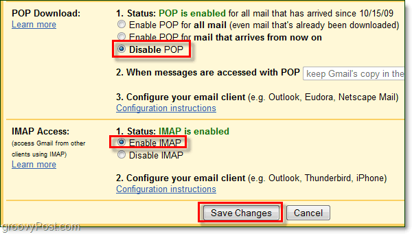 Συνδέστε το Gmail στο Outlook 2010 χρησιμοποιώντας το IMAP