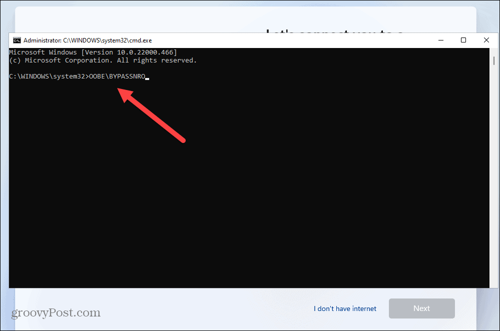 Εγκαταστήστε τα Windows 11 χωρίς σύνδεση στο Διαδίκτυο