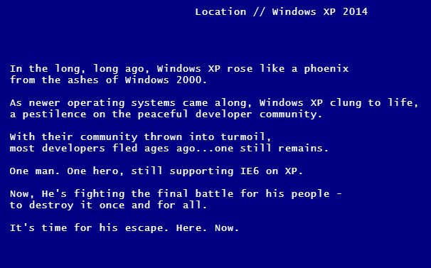 Παίξτε Escape από XP για να γιορτάσετε το τέλος μιας εποχής