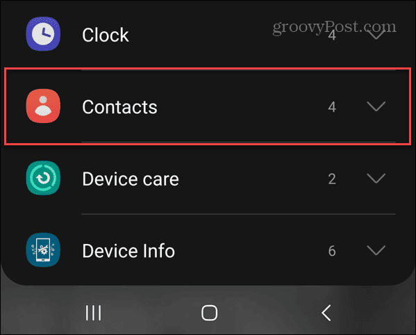 widget επαφών android