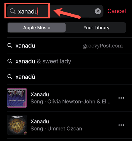 Ερώτημα αναζήτησης μουσικής της Apple