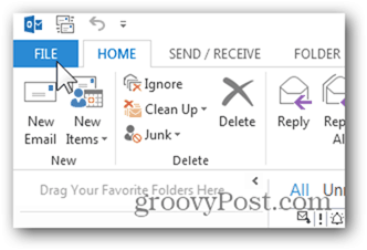 Προσθήκη γραμματοκιβωτίου Outlook 2013 - Κάντε κλικ στο αρχείο