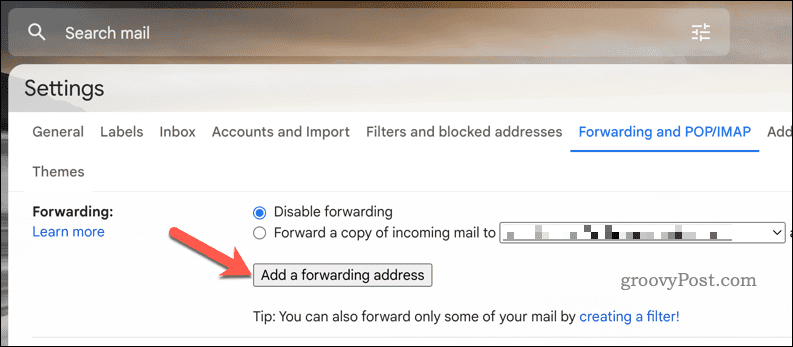 Προσθέστε μια διεύθυνση προώθησης Gmail