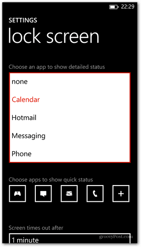 Το Windows Phone 8 προσαρμόζει την λεπτομερή κατάσταση της εφαρμογής οθόνης κλειδώματος
