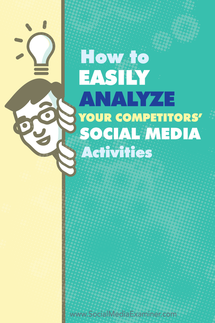 Πώς να αναλύσετε εύκολα τις κοινωνικές δραστηριότητες των ανταγωνιστών σας: Social Media Examiner