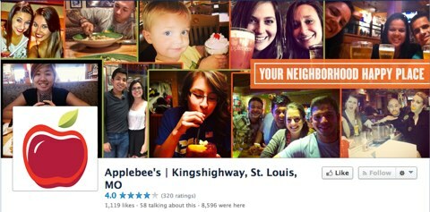 σελίδα facebook applebees