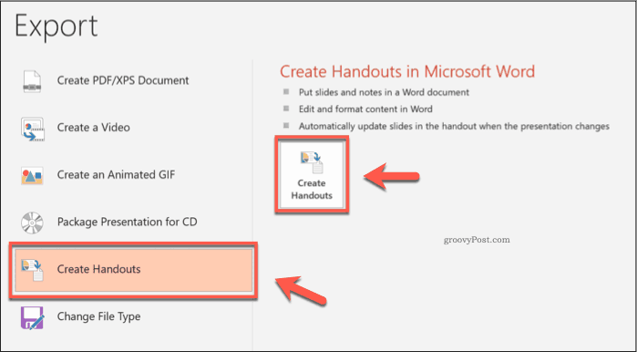 Το κουμπί Δημιουργία εκδόσεων στο PowerPoint