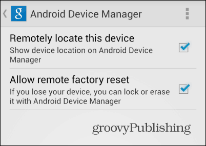 Ρυθμίσεις διαχειριστή συσκευής Android
