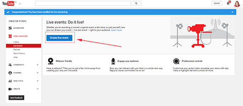 οργανώστε ζωντανές εκδηλώσεις στο youtube