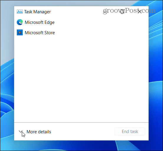 Περισσότερες λεπτομέρειες Task Manager