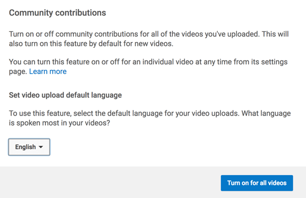 Ενεργοποιήστε τη λειτουργία που επιτρέπει στην κοινότητα του YouTube να μεταφράζει υπότιτλους για εσάς.