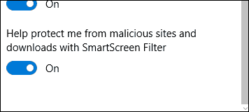 απενεργοποιήστε το SmartScreen 2