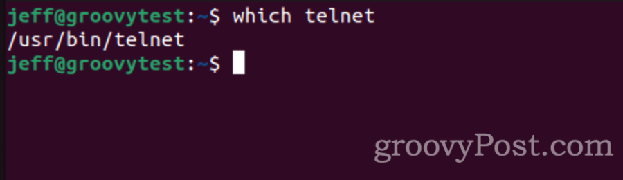 Χρησιμοποιώντας ποιο telnet για να δείτε αν είναι εγκατεστημένο