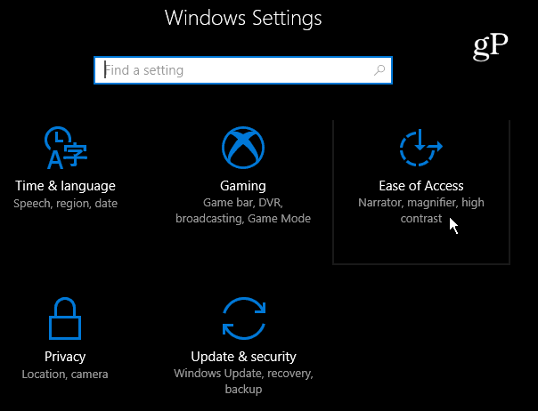 2 Ευκολία πρόσβασης στις ρυθμίσεις των Windows 10