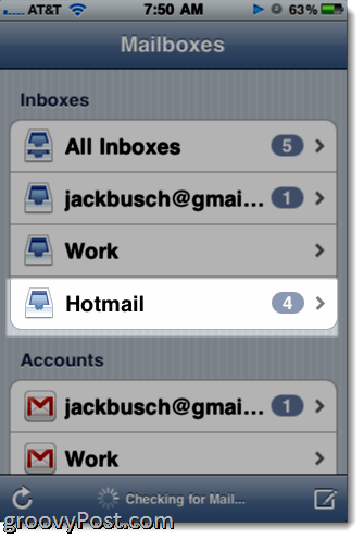 Προσθήκη ActiveSync του Exchange Hotmail στο iPhone