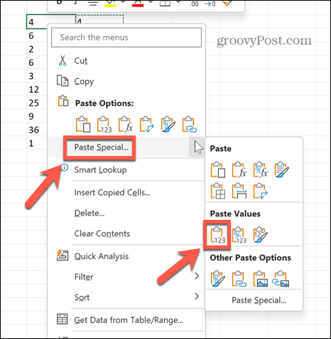 excel paste ειδικές τιμές