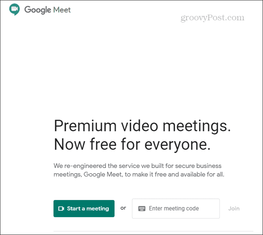 Έναρξη του Google Meet