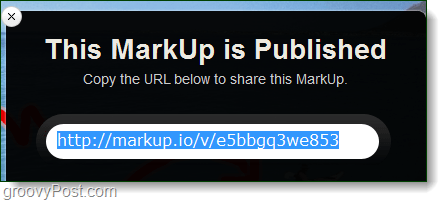 markup.io δημοσιευμένη διεύθυνση URL