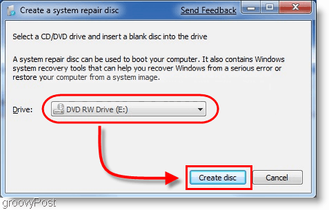 Windows 7: Δημιουργήστε ένα δίσκο επισκευής συστήματος