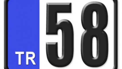 58 πού είναι ο κωδικός πινακίδας κυκλοφορίας; Πού ανήκει η πινακίδα 58, ποια πόλη; Γράμματα της περιοχής Sivas