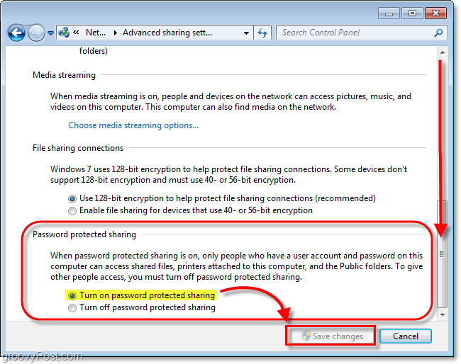 Πώς να προστατεύσετε τον κωδικό πρόσβασης με κοινή χρήση στα Windows 7