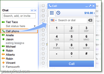 καλείτε τηλέφωνα από το Google Voice Gmail
