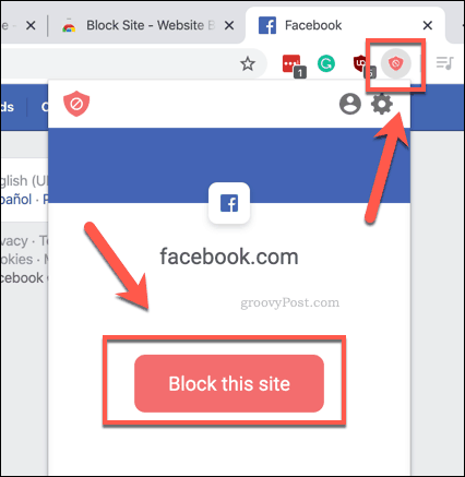 Γρήγορο κλείδωμα ενός ιστότοπου χρησιμοποιώντας το BlockSite στο Chrome