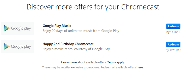 Οι ιδιοκτήτες του Google Chromecast Αποκτήστε μια δωρεάν ενοικίαση ταινιών για τα δεύτερα γενέθλιά του