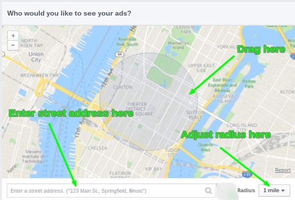 εργαλείο χαρτών διαφημίσεων στο facebook