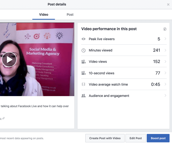 Επιλέξτε ένα βίντεο στη βιβλιοθήκη βίντεο στο Facebook για να δείτε μετρήσεις απόδοσης.