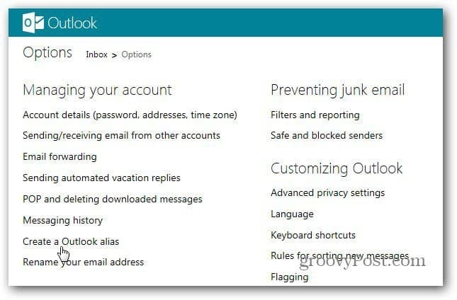 Πώς να χρησιμοποιήσετε τα ψευδώνυμα του Outlook.com