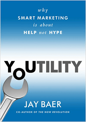 Αυτό είναι ένα στιγμιότυπο οθόνης του εξωφύλλου βιβλίου για το Youtility του Jay Baer.