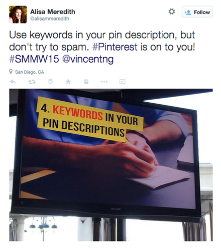 tweet από την παρουσίαση του vincent ng smmw15