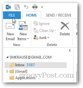 πώς να δημιουργήσετε αρχείο pst για το Outlook 2013 - κάντε κλικ στο αρχείο