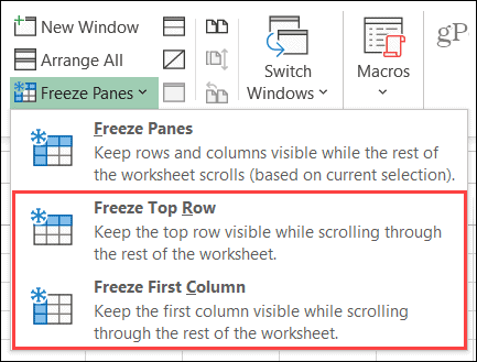 Παγώστε τη στήλη ή τη σειρά στο Excel στα Windows
