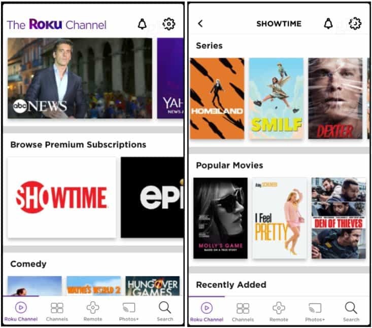 Κανάλια Premium Κανάλι Roku App iOS