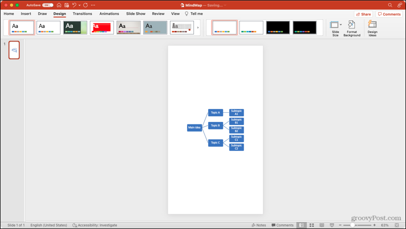 Προσανατολισμός πορτραίτου διαφανειών στο PowerPoint σε Mac