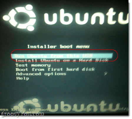 τρέξτε το ubuntu από αυτό το usb