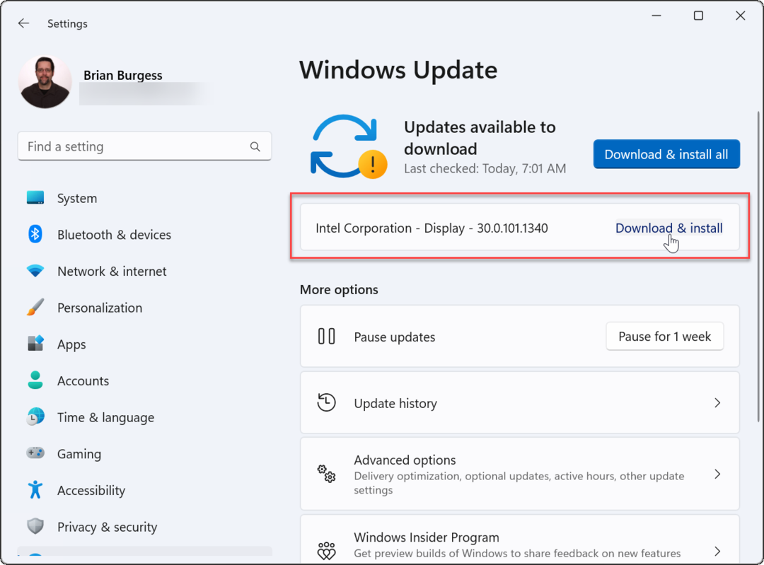 Πρόγραμμα οδήγησης για το Windows Update