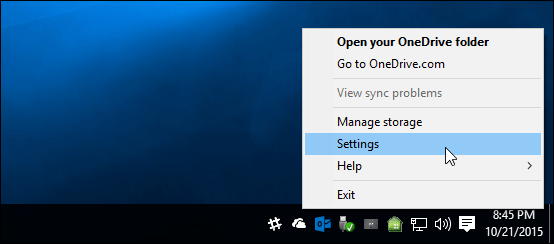 Ρυθμίσεις OneDrive Windows 10