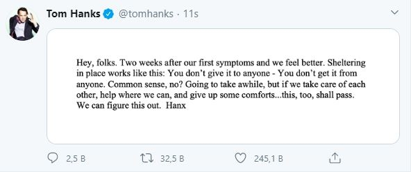 Ο Τομ Χανκς επουλώθηκε