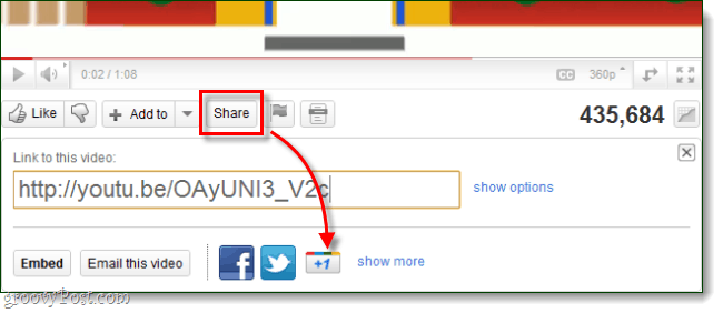 Google +1 κουμπί στο youtube