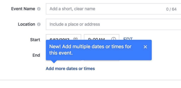 Το Facebook επιτρέπει πλέον στους διοργανωτές να προσθέτουν πολλές φορές και ημερομηνίες σε εκδηλώσεις στο Facebook.