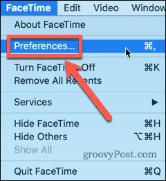 προτιμήσεις για mac facetime