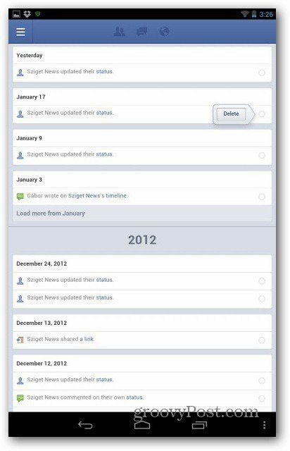 Εγγραφή δραστηριότητας διαχειριστή σελίδων Facebook